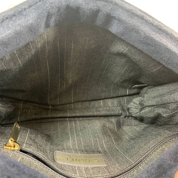 โโ CHANEL Union Jack UK Bag British Flag suede vintage London CC Shoulder/clutch - Picture 11 of 16